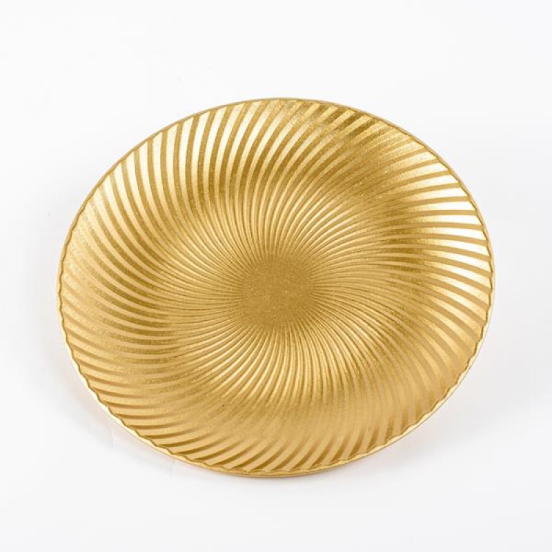 WOODEN PLATE, CHAMPAGNE-GOLD, 35cm 600-45237