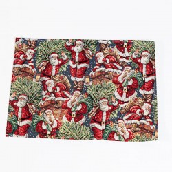 TABLE MAT, BLUE WITH SANTA, 1 PC, 31x43cm 600-45277