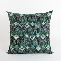 BIG PILLOW, GREEN WITH GEOMETRIC SHAPES, 75cm 600-45289