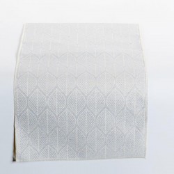 TABLE RUNNER, SILVER WITH WHITE LEAVES, 150x33cm 600-45294