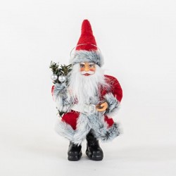 RED SANTA, WITH GREY FUR,  18cm 600-45305
