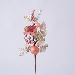 TWIG, WITH PINK AND CHAMPAGNE DECORATIVES, 41cm 600-45322