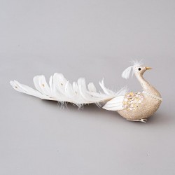 SWAN CHAMPAGNE, WITH GLITTER AND FEATHERS, 35cm 600-45328