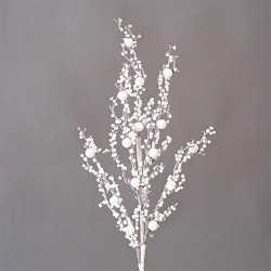 TWIG WHITE, WITH GLITTER, 72cm 600-45403