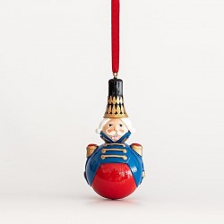 NUTCRACKER BALL, RED-BLUE, 13cm 600-45448