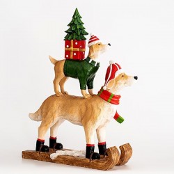 DOGS ON ICE SKATES, 46cm 600-45455