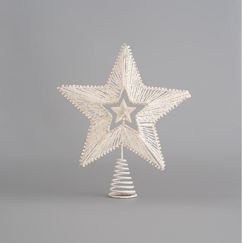 TOP TREE, STAR, WHITE, WITH LITTLE STAR INSIDE, 25x30cm 600-45474
