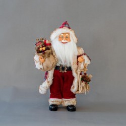 SANTA, WITH CHEKERED PATTERN WITH SACK, 40cm 600-45500