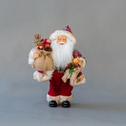 SANTA, WITH CHEKERED PATTERN WITH SACK, 30cm 600-45501