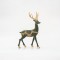 REINDEER, OLIVE GREEN, VELVET, WITH GOLD HORNS, 33cm 600-45513