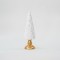 TREE, WHITE, VELVET, WITH GOLD BASE, 32cm 600-45527