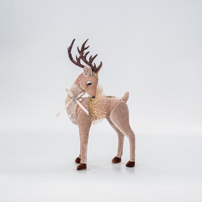 VELVET DEER, SOMON, WITH GOLD GLITTER, 19x39cm 600-45550