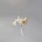 VELVET HANGING BIRDIE, WHITE, 13x14cm 600-45564