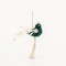 VELVET HANGING BIRDIE, DARK GREEN, 13x14cm 600-45568