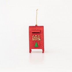 ACRYLIC MAILBOX, RED, WITH LITTLE TREE, 6x11,5cm 600-45596