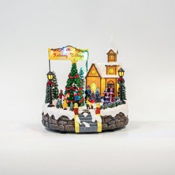 CHRISTMAS YARD WITH CHOR, WITH ADAPTOR, 12 LED, WITH MUSIC AND MOVEMENT, 23,5x20,5x24,5cm 600-45616
