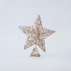 TOP TREE, STAR, CHAMPAGNE, WITH CORD, 30cm 600-45629