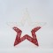 HANGING STAR, GRID, WHITE-RED, 45cm 600-45634