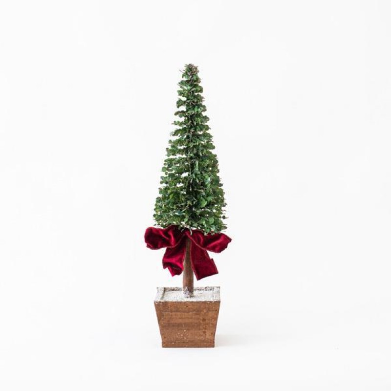 PLASTIC DECORATIVE TREE, GREEN, WITH LEAVES, 13x53cm 600-45647