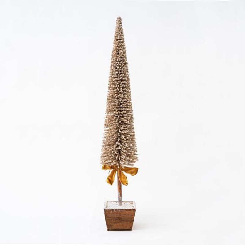 PLASTIC DECORATIVE TREE, GOLD, WITH LEAVES, 20x95cm 600-45648