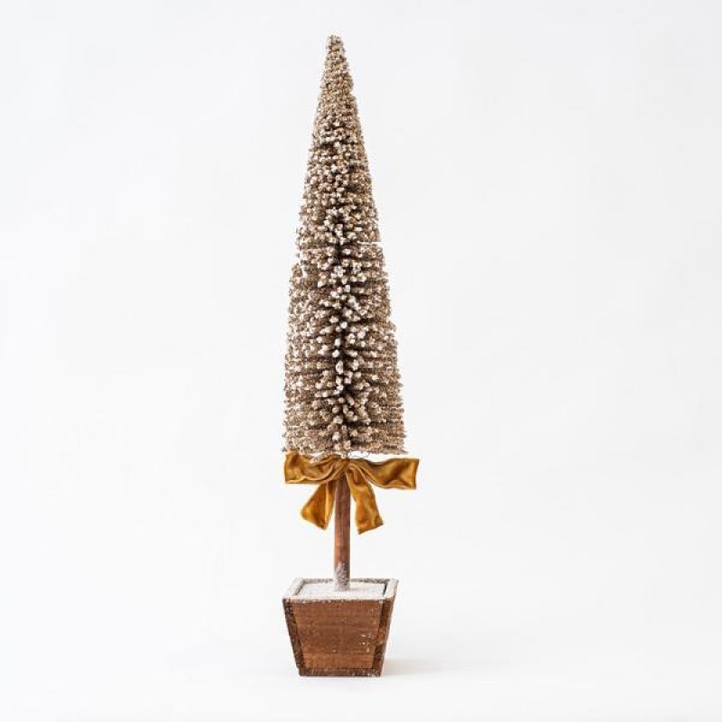 PLASTIC DECORATIVE TREE, GOLD, WITH LEAVES, 16x75cm 600-45649