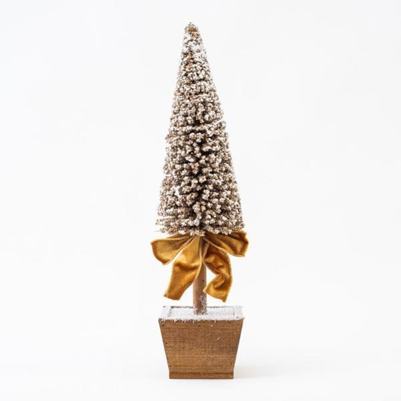 PLASTIC DECORATIVE TREE, GOLD, WITH LEAVES, 13x53cm 600-45650