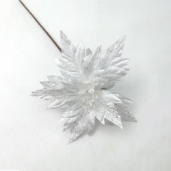 POINSETTIA, WHITE, WITH LONG STEM, 31x60cm 600-45683