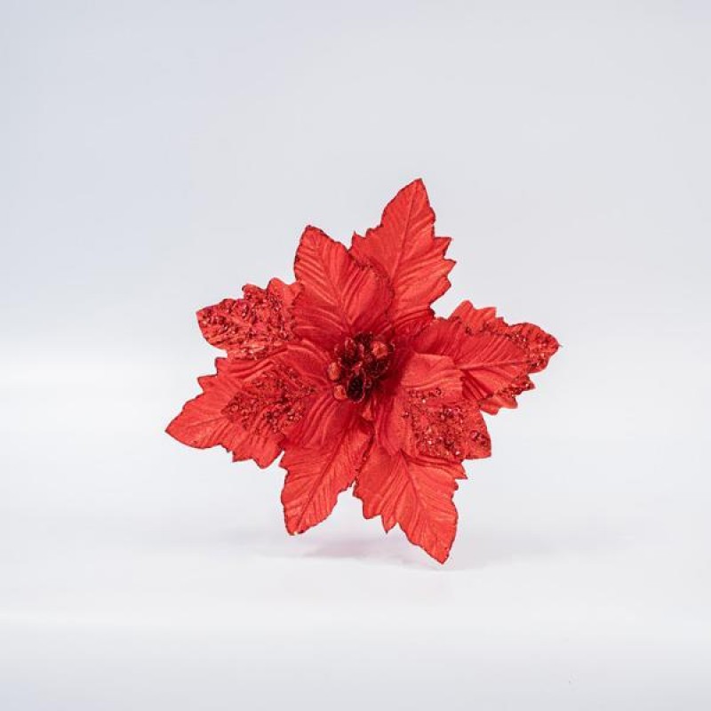 FLOWER, RED, WITH GLITTER, 37x60cm 600-45691