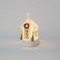 PLASTIC CHURCH, WHITE, LIGHTED, BATTERY OPERATED, 1 WARM WHITE LED, 11,5x13x21,5cm 600-45702