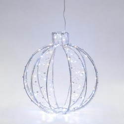 METALLIC BALL, 30 WARM WHITE AND 30 WHITE LED, 500CM LEAD WIRE, 30x32cm, IP44 600-45721 METALLIC BALL, 30 WARM WHITE AND 30 WHITE LED, 500CM LEAD WIRE, 30x32cm, IP44 600-45721