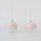 GLASS BALL, WHITE WITH GLITTER DESIGNS, 2 SHAPES, SET 4PCS, 10cm 600-45748
