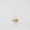 GLASS BALL, WHITE, WITH GOLD GLITTER, SET 4PCS, 8cm 600-45757
