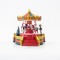 CAROUSEL, RED-GREEN-GOLD, WITH HORSES, 11 LED, WITH ADAPTOR, WITH MUSIC AND MOVEMENT, 22,3x20,5x23cm 600-45801