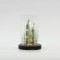 GLASS LIGHTED DECORATIVE, WITH DEER AND GREEN TREES INSIDE, 11,5x11,5x18,5cm 600-45851