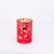 LIGHTED GLASS DECORATIVE, RED, WITH STARS, 9x12cm 600-46062