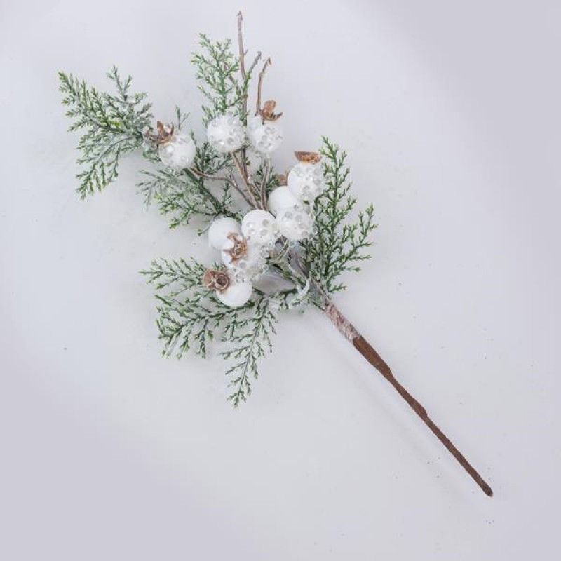 PICK WITH WHITE SNOWY BERRIES, 26cm 600-46127