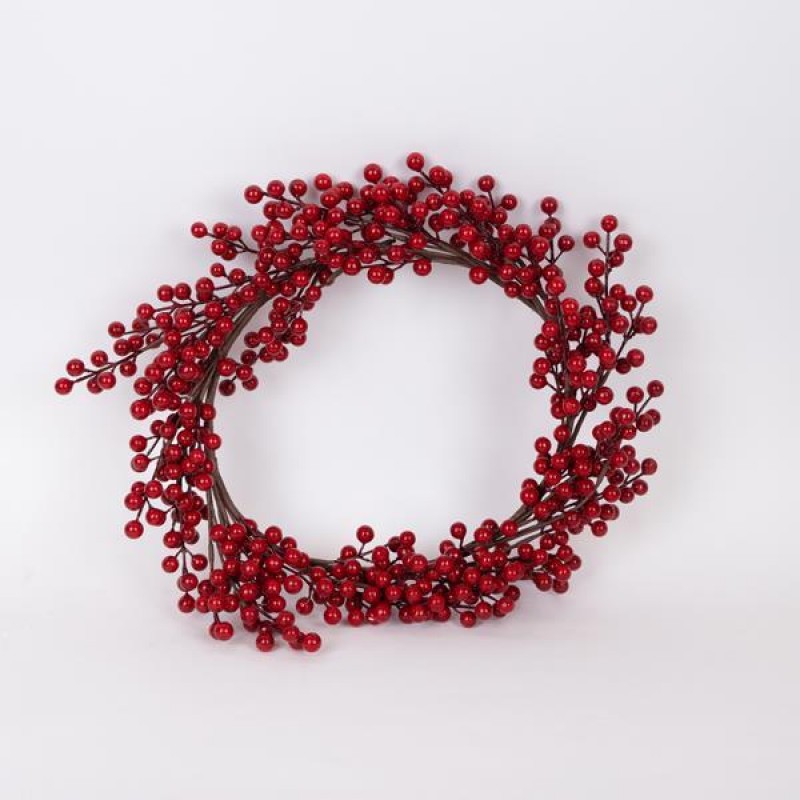 WREATH WITH RED BERRIES, 45cm 600-46144