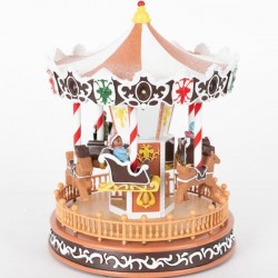 CAROUSSEL WITH ANIMALS, CANDY, WITH ADAPTOR, WITH MUSIC AND MOVEMENT, 18.5x18.5x23cm 600-46322