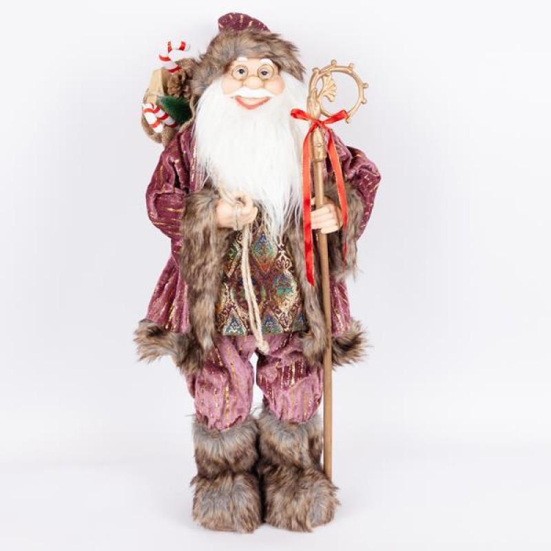 SANTA WITH PINK BURGUNDY CLOTHES, 60cm 600-46355