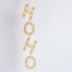 ACRYLIC ORNAMENT, HOHO, GOLD WITH GLITTER, 24cm 600-46445