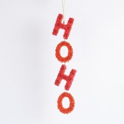 ACRYLIC ORNAMENT, HOHO, RED WITH GLITTER, 24cm 600-46446