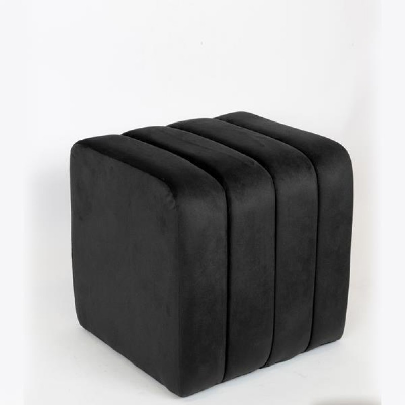 STOOL, VELVET, BLACK, 40x40x41cm 750-10031