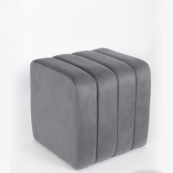 STOOL, VELVET, GREY, 40x40x41cm 750-10032