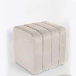 STOOL, VELVET, BEIGE, 40x40x41cm 750-10033