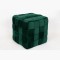 STOOL, VELVET FABRIC, DARK GREEN, KNITTED DESIGN, 44.5X44.5X44.5cm 750-10036