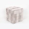 STOOL, VELVET FABRIC, IVORY, KNITTED DESIGN, 44.5X44.5X44.5cm 750-10037