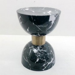 STOOL, MARBLE LIKE, METAL, BLACK- WHITE-GOLD, 24x24x46cm 750-10053 STOOL, MARBLE LIKE, METAL, BLACK- WHITE-GOLD, 24x24x46cm 750-10053