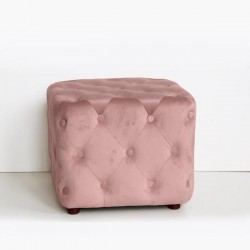 STOOL, VELVET FABRIC, PINK, 45x45x38cm 750-10057