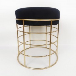 STOOL, VELVET FABRIC, BLACK,WITH METALIC STAND 72Χ36Χ48cm 750-10066 STOOL, VELVET FABRIC, BLACK,WITH METALIC STAND 72Χ36Χ48cm 750-10066