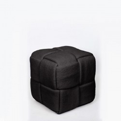 STOOL, CURLY FABRIC, BLACK, KNITTED DESIGN, 38x38x40cm 750-12013 STOOL, CURLY FABRIC, BLACK, KNITTED DESIGN, 38x38x40cm 750-12013